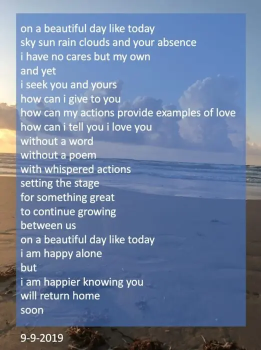 You are currently viewing on a beautiful day like today – a poem