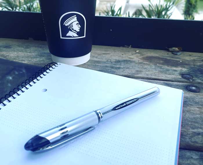 writing and coffee