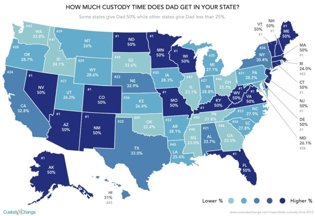 US states parenting after divorce